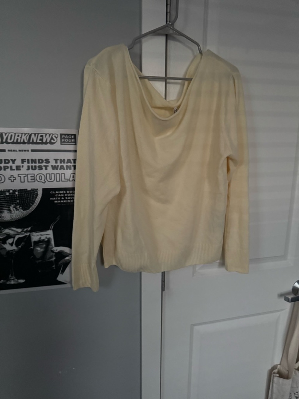 H&M Yellow Off The Shoulder Sweater